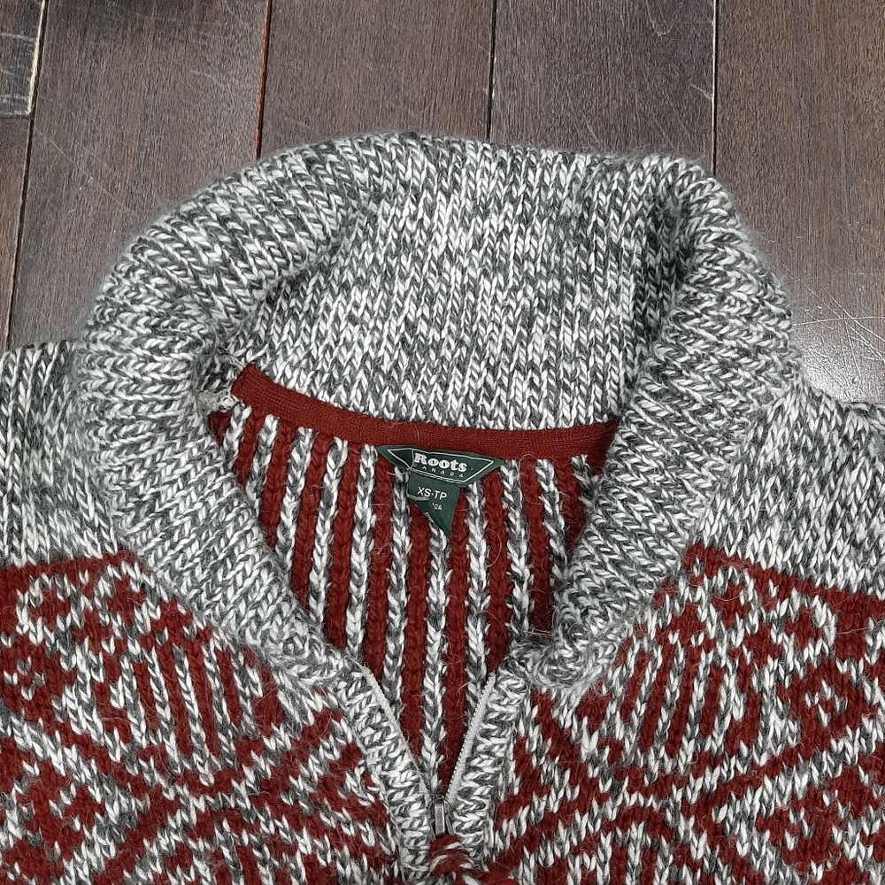 Roots Knit Cabin Cowl Neck Zip Up Sweater XS - Picture 2 of 6